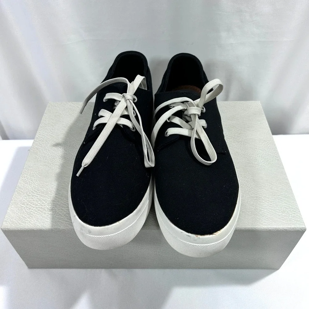 SUN STONE Sneakers Shoes Men's US 11.5 M Black Cushioned Kiva Round Lace-Up‎